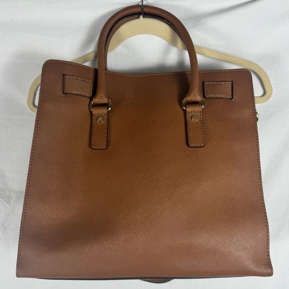 Michael Kors MK Hamilton Leather Tote Shoulder Bag Brown Large - Picture 3 of 11